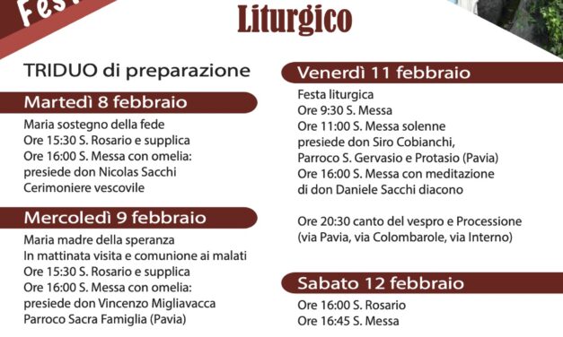 Festa della Madonna di Lourdes 2022 Programma liturgico