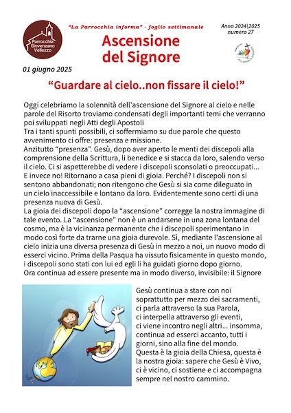 Foglio Settimanale dal 01 al 08 giugno 2025