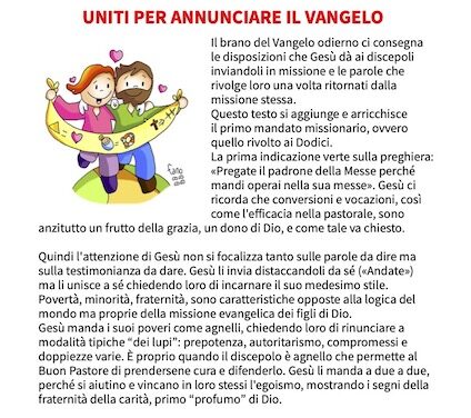 Foglio Settimanale dal 06 al 13 luglio 2025