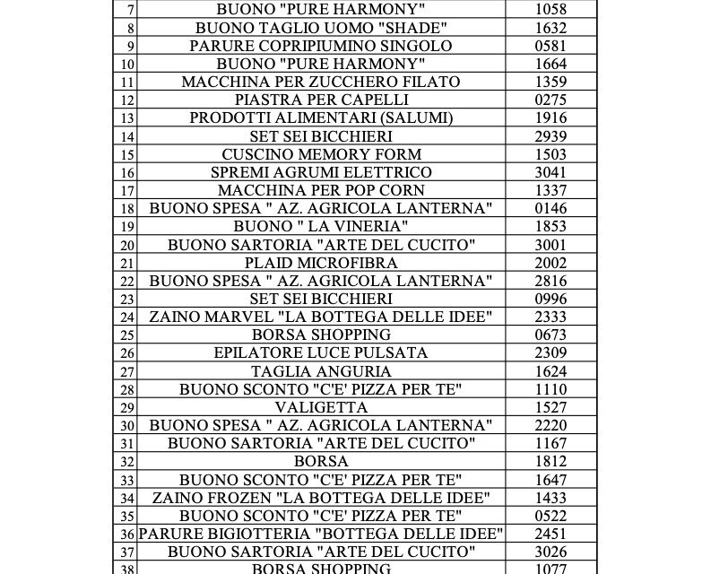 Lotteria Madonna del Carmine 2025