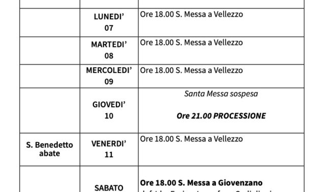 Calendario Liturgico dal 06 al 13 luglio 2025