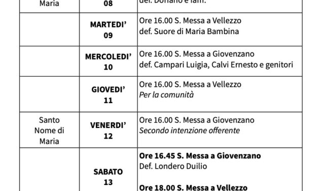 Calendario Liturgico dal 07 al 14 settembre 2025