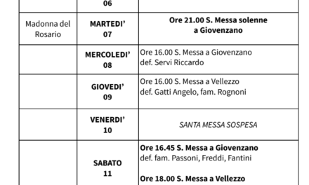 Calendario Liturgico dal 05 al 12 ottobre 2025