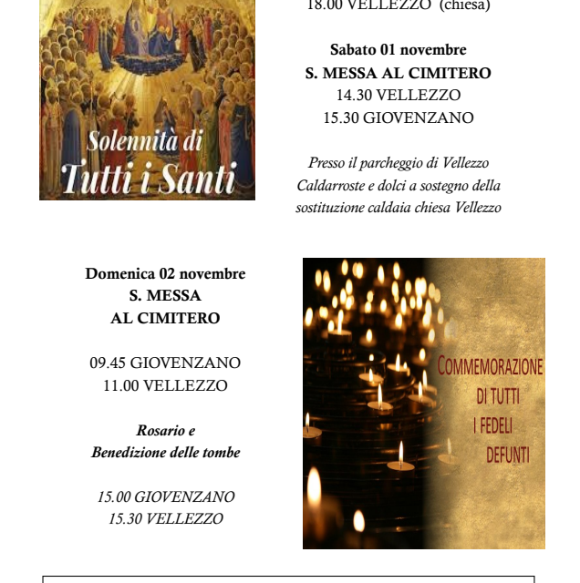 Tutti i Santi – Fedeli Defunti