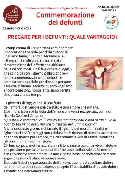 Foglio Settimanale dal 02 al 09 novembre 2025