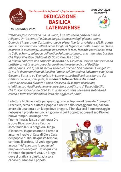 Foglio Settimanale dal 09 al 16 novembre 2025
